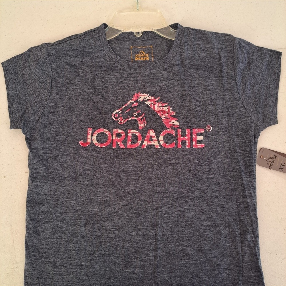 Jordache Graphic Tee Womens Heather Navy S‎ New Logo Shirt 1341-162